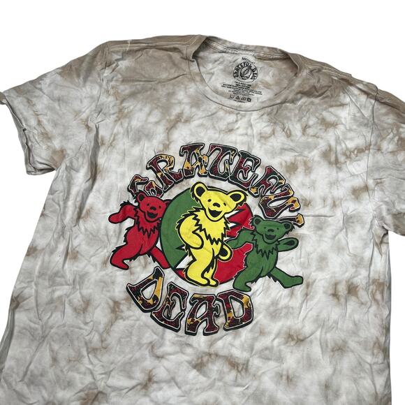 Grateful Dead Retro Bears Graphic Tee T-Shirt Tie Dyed Brown Adult Medium - Picture 3 of 4